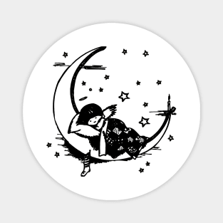 girl on the moon Magnet